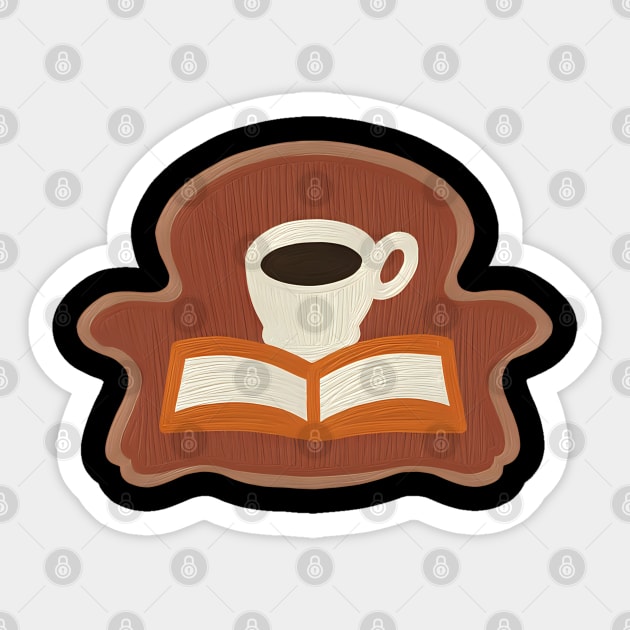Cozy Library Coffee Break books Sticker by SR8891